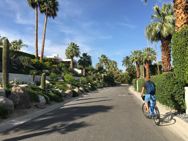 Biking through Palm Springs, California