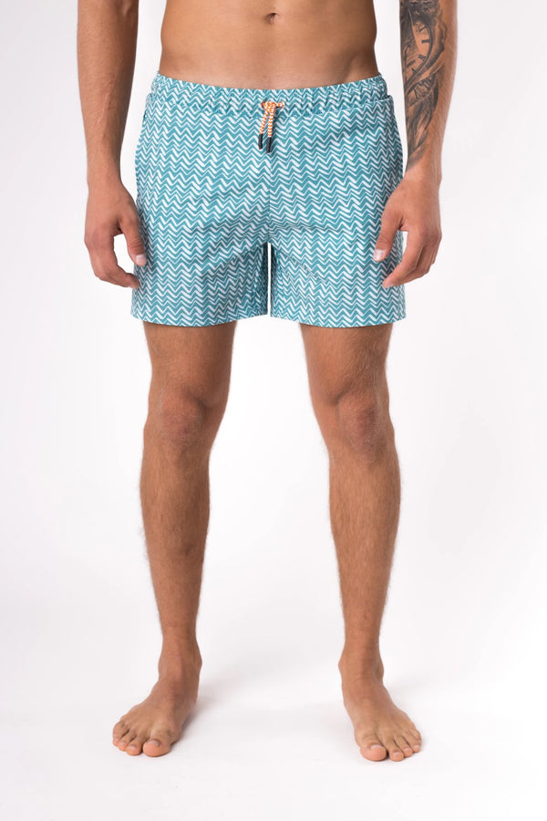 Teal swim shorts for men - Copper Bottom Swim